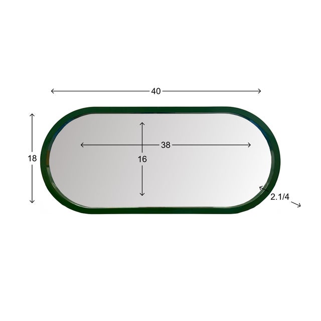 Osman Glossy Wild Green Wall Mirror For Sale - Image 10 of 11