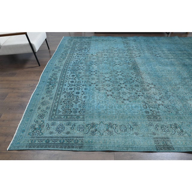 1970s Vintage Persian Handmade Wool Cotton Area Rug For Sale In San Francisco - Image 6 of 11