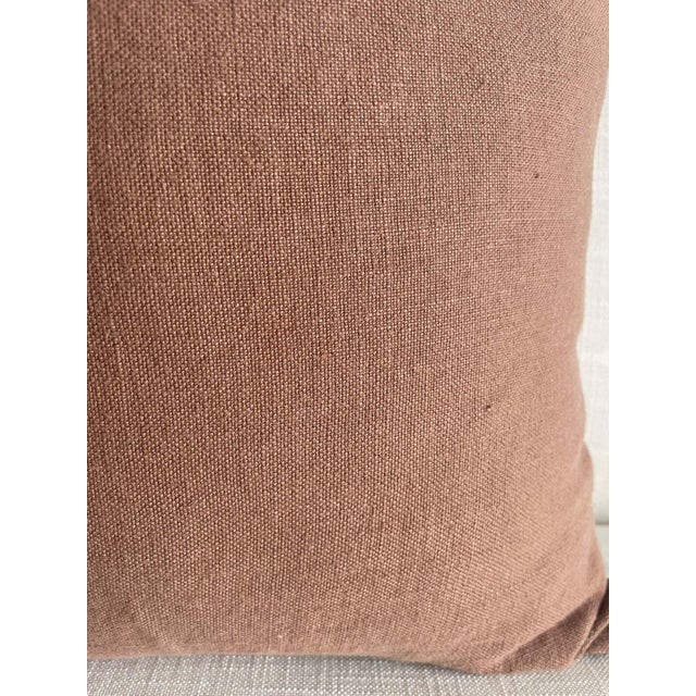 Belgian Linen Pillow Cover in Cinnamon With Insert For Sale In Los Angeles - Image 6 of 6