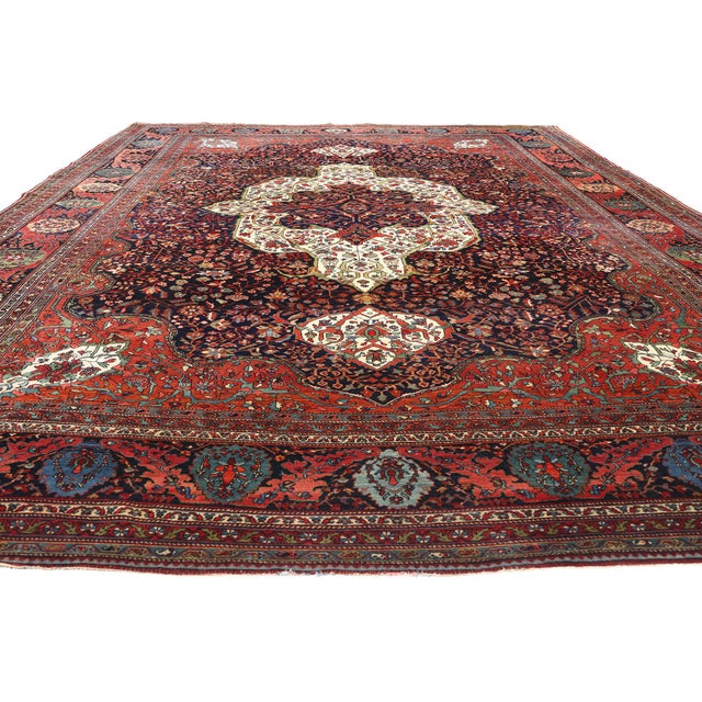 Modern Late 19th Century Persian Sarouk Farahan Rug - 10'09 X 16'00 For Sale - Image 3 of 9