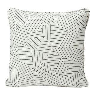 Schumacher X Miles Redd Deconstructed Stripe 22" Pillow in Black & White For Sale