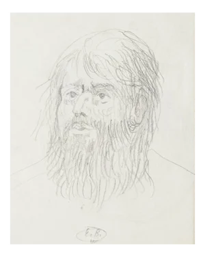 Eugène Berman, Head of Man, 1950s, Original Pencil Drawing