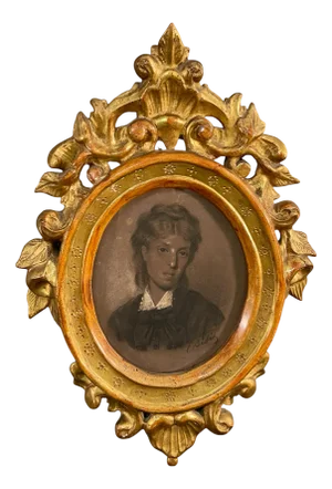Émile Baes, Noblewoman, 1890s, Pastel, Framed
