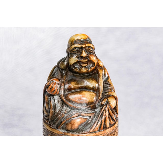 Stone Finely Carved Soapstone Vintage Chinese Buddha Chop Wax Seal Stamp Auspicious Asian For Sale - Image 7 of 15