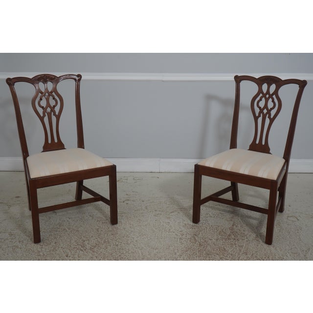Set of 8 Stickley Chippendale Mahogany Dining Room Chairs For Sale - Image 13 of 18