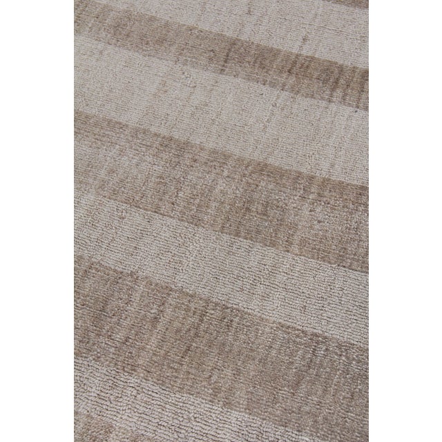 Transitional Iscar Hand loom Wool/Viscose Mineral Rug-8'x10'" For Sale - Image 3 of 8