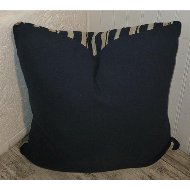 Folk Art Collection of Three Striped Linen Pillows For Sale - Image 3 of 7