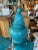 Large Mid-Century Modern Blue Terracotta Pottery Table Lamp Bitossi Style For Sale - Image 9 of 12