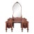 1930s Jacobean Revival Walnut and Figured Maple Vanity With Tall Arched Mirror For Sale