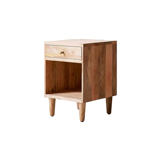 Wood Solid Mid Century Wooden Bedside Table For Sale - Image 7 of 7