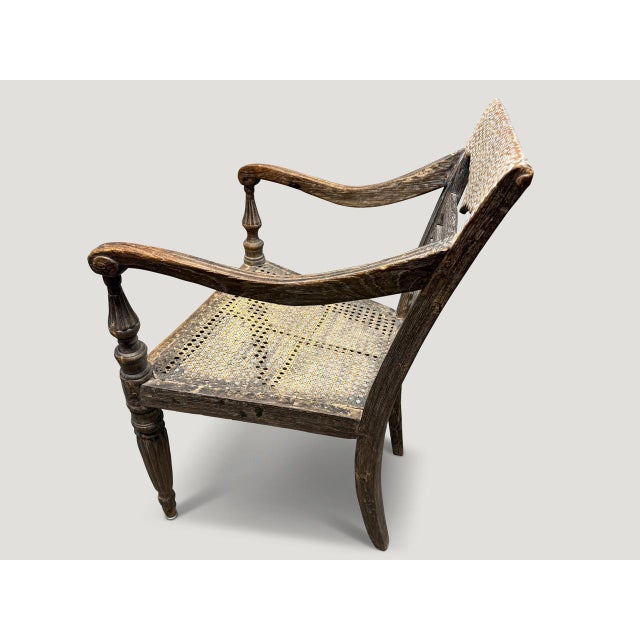 Andrianna Shamaris Rare Antique Raffles Arm Chair For Sale - Image 11 of 18