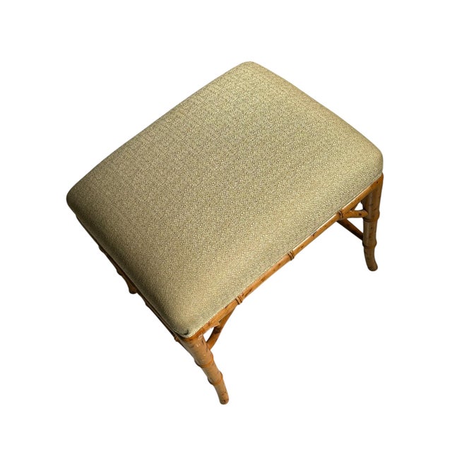 Mid 20th Century Mid-20th Century Chinese Chippendale Faux Bamboo Stool For Sale - Image 5 of 8