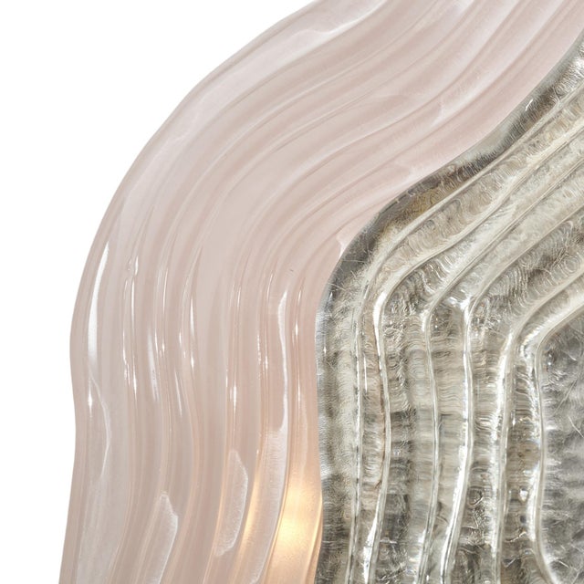 Metal Murano Glass Pink and Silver “Macchie” Sconces For Sale - Image 7 of 9