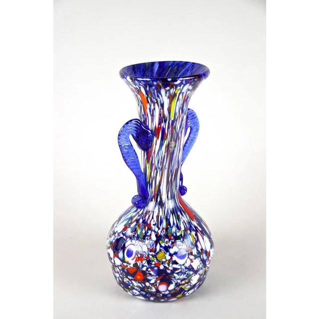 Glass Mid-Century Italian Vase in Murano Glass by Fratelli Toso, 1940s For Sale - Image 7 of 15