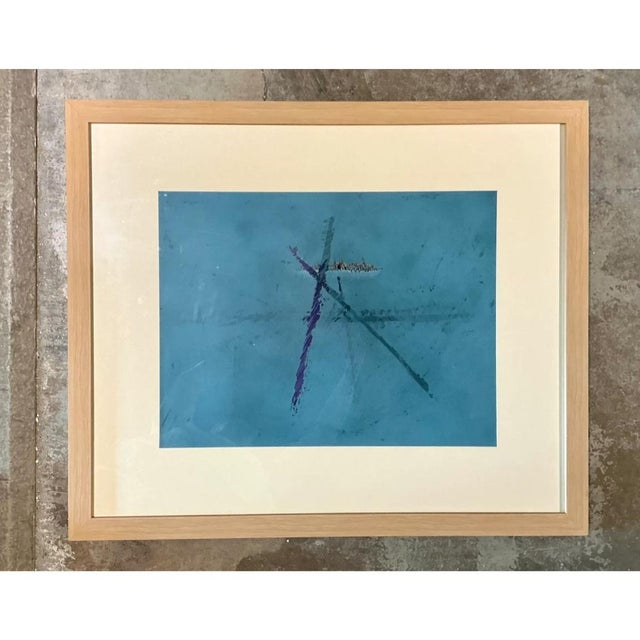 Vintage Original Abstract Oil Paining on Paper For Sale - Image 12 of 12