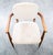 Mid Century Modern Armchairs Dining Chairs Walnut Wood 2 Two White American Pair For Sale - Image 11 of 12