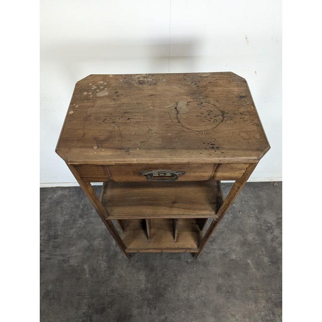 Early 20th Century Walnut Music Cabinet with Compartments and Drawer, 1900s, Brass For Sale - Image 5 of 10