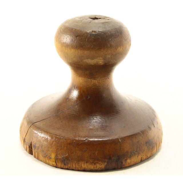 19th Century Mid 19th Century Pennsylvania Wooden Butter Mold Stamp With Carved Eagle & Laurel Branch For Sale - Image 5 of 12