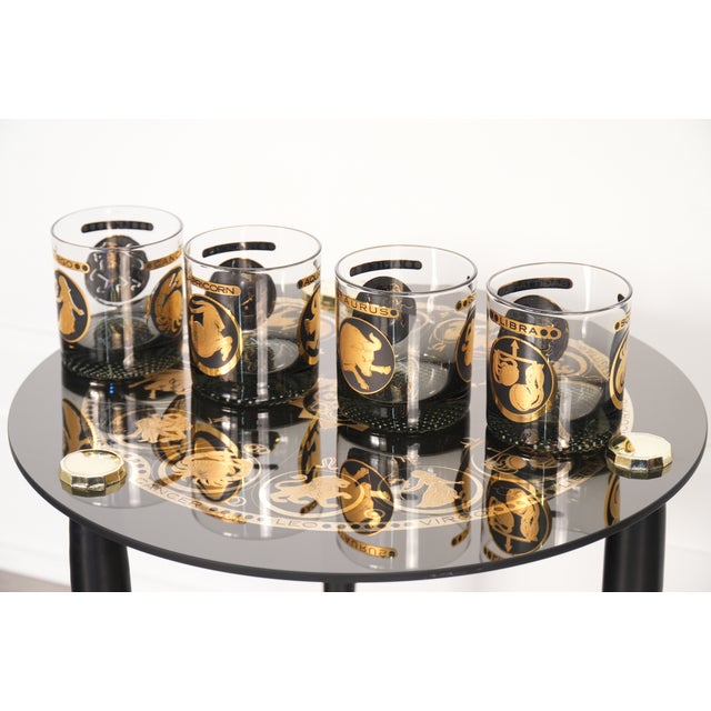 1970s Vintage Zodiac Astrology Table and Glass Set by Federal Glass - 5 pcs For Sale - Image 5 of 5