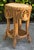 Contemporary Vintage Sculptural Rattan Side Table With Tessellated Travertine Inlay For Sale - Image 3 of 15