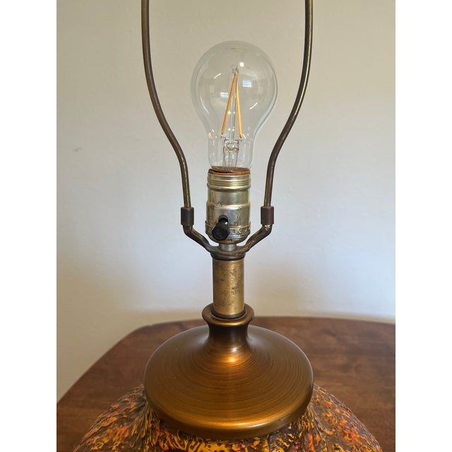 1970s Royal Haeger Orange Texture Globe Lamps - A Pair For Sale - Image 10 of 18