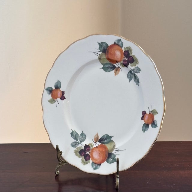 Ceramic Vintage English Bone China Decorative Dessert Plate For Sale - Image 7 of 11