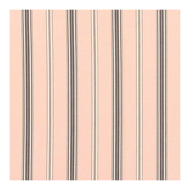 Schumacher Coco Stripe Fabric in Blush For Sale