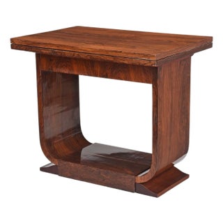 Art Moderne Exotic Woods Convertible Tea Table For Sale