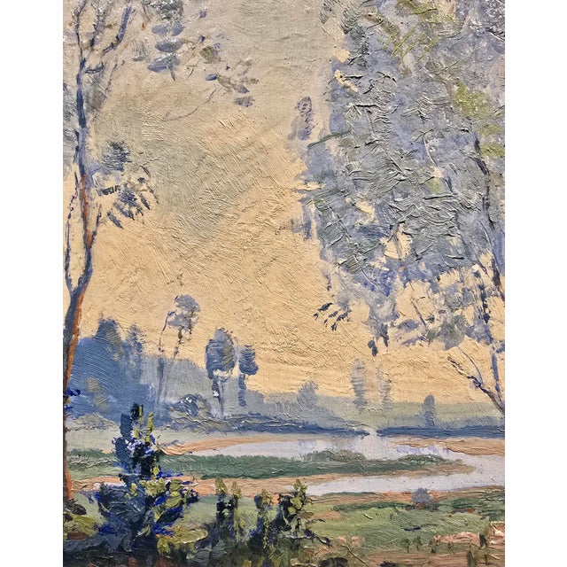 Sky Blue Atmospheric 1920 Impressionist Landscape by Irving K. Manoir For Sale - Image 8 of 13
