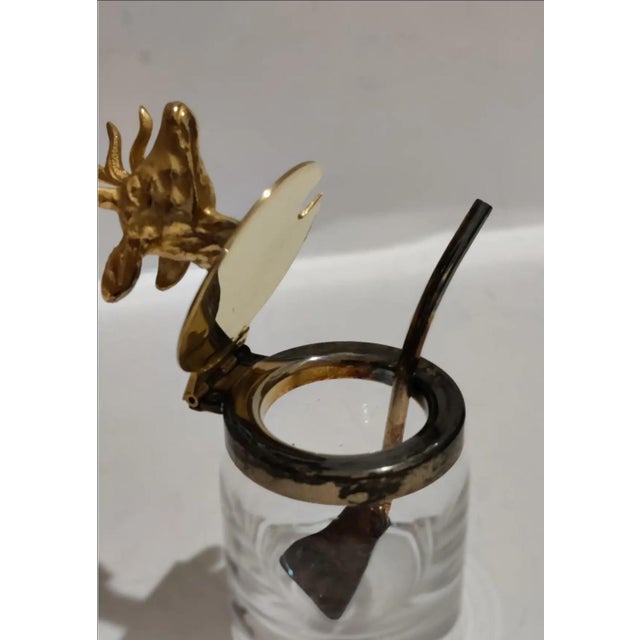 Gold Antique Ormolu Figural Stag Head Mustard Jar, Circa 1920 For Sale - Image 8 of 13