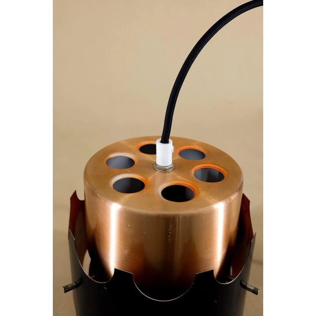 Black Vintage Pendant Lamp from VEB Metalldrücker Halle For Sale - Image 8 of 9