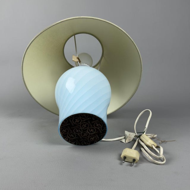 1970s Blue Spiral Murano Glass Table Lamp from Davinci, 1970s For Sale - Image 5 of 15