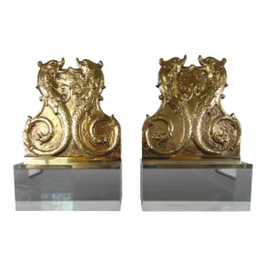 19th Century French Mounted Dolphin Plaques - a Pair