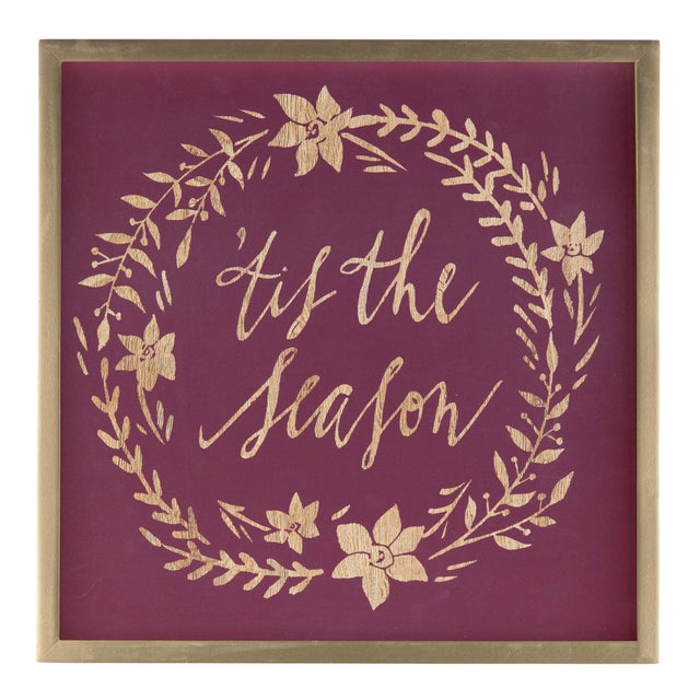 Kenneth Ludwig Chicago Framed Holiday Sentiment Sign (Set of 2) For Sale - Image 4 of 5