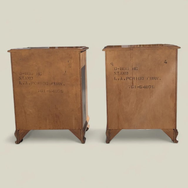 Vintage l.a. Period Furniture Wood Nightstands, Pair, 1960s For Sale - Image 4 of 10