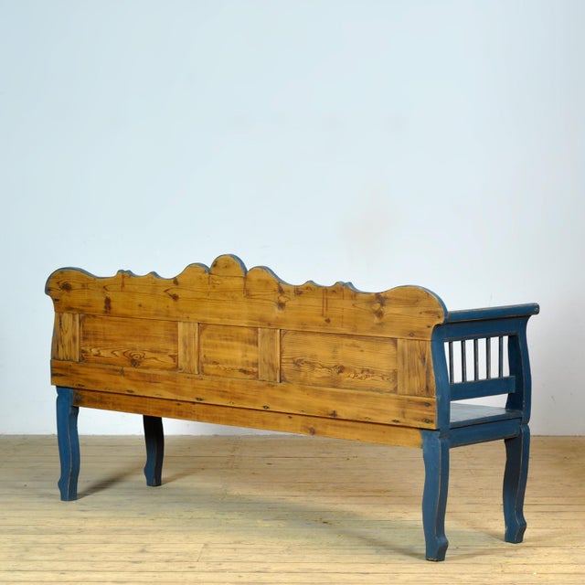 Antique Pine Bench, 1900s For Sale - Image 10 of 11