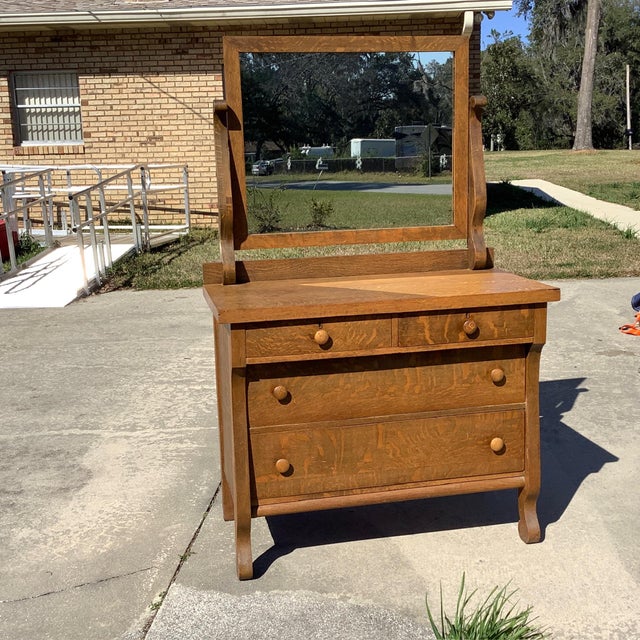 Antique Tiger Oak Dresser For Sale - Image 12 of 13