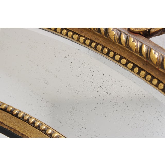 Vintage 1930s Louis XVI Style Parcel Gilt Mirror For Sale - Image 10 of 16