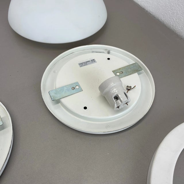 Metal and Glass Wall or Ceiling Lights from Glashütte Limburg, Germany, 1980, Set of 2 For Sale - Image 11 of 17