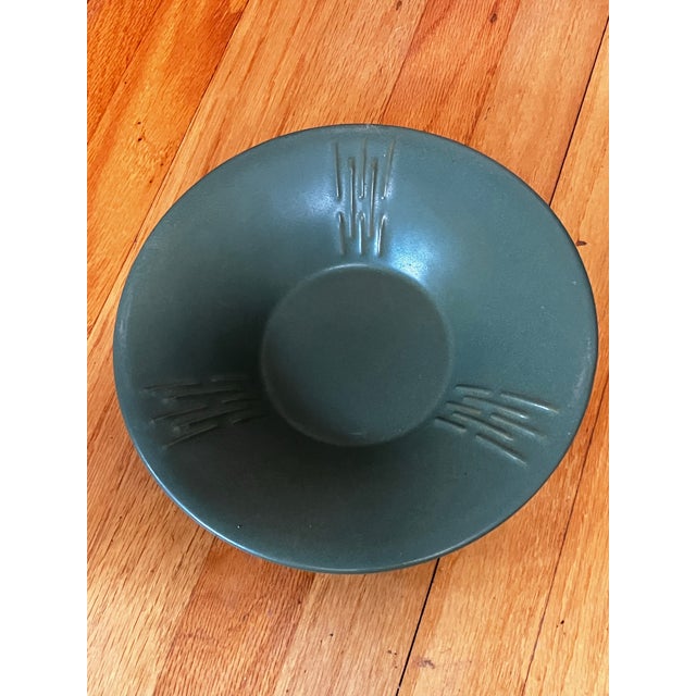 Ceramic Set of Two 1920s Brush McCoy Art Pottery Pieces Large Vase and Flower Dish For Sale - Image 7 of 11