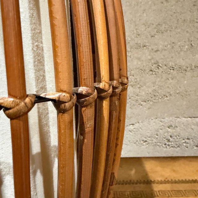 Wood 1960s Italian Mid-Century Modern Bamboo & Rattan Table Lamp Franco Albini Attr For Sale - Image 7 of 10
