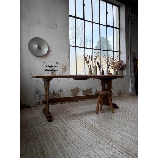 Monastery-Style Pine Farmhouse Table, 1950s For Sale - Image 9 of 18