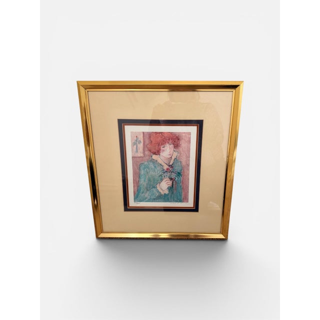 Contemporary Pair of 1980s Barbara A. Wood Signed & Numbered Custom Framed Lithographs Set of 2 For Sale - Image 3 of 11