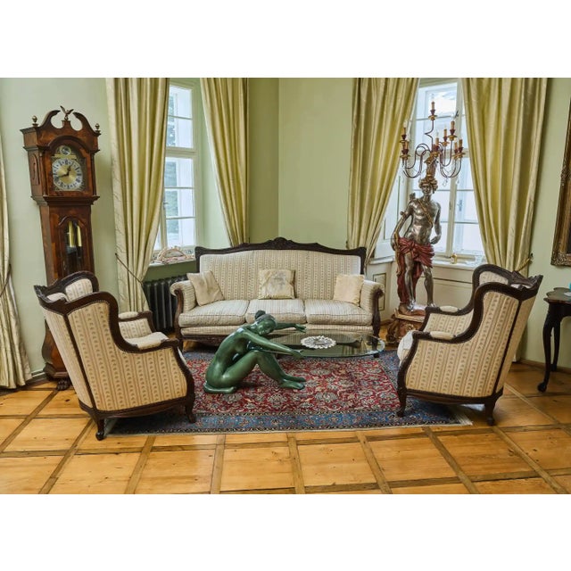 Coffee Table with Bronze Statue of Young Woman For Sale - Image 3 of 13