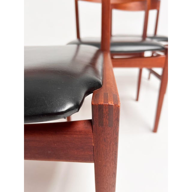 Mid-Century Danish Dining Chairs attributed to Henning Kjærnulf for Korup Stolefabrik, 1960s, Set of 4 For Sale - Image 4 of 18