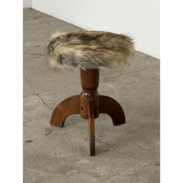 Vintage Scandinavian Sculptural Oak Tripod Stool, 1940s For Sale - Image 6 of 7