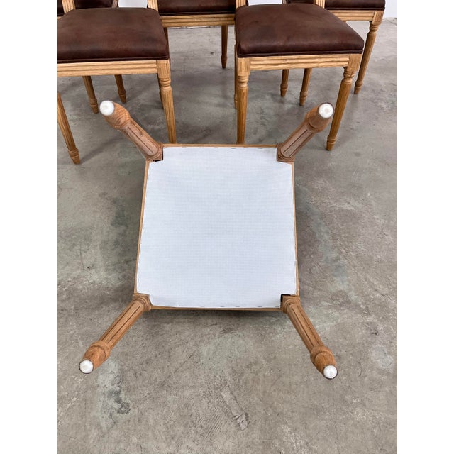 Wood Vintage French Louis XVI Dining Chairs – Set of 6 For Sale - Image 7 of 7