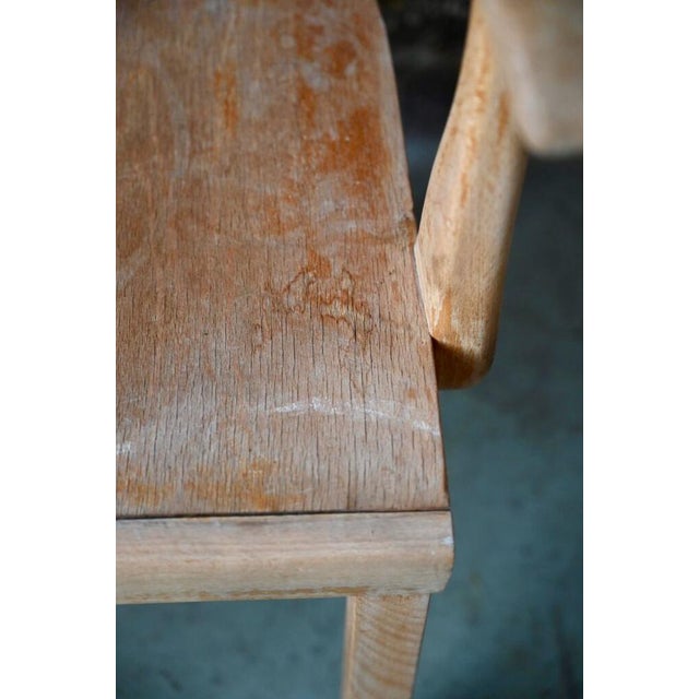 Patinated Wood Desk Chair, France, 1950 For Sale - Image 11 of 13