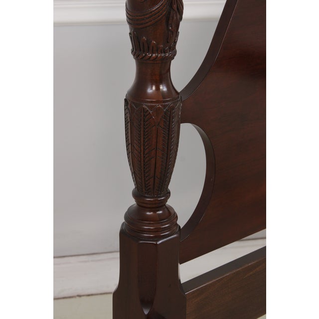 Councill Craftsmen Queen Size Mahogany Rice Carved Poster Bed For Sale - Image 15 of 18