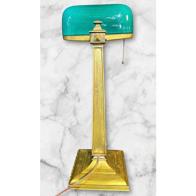1910s Emeralite Baker’s Desk Lamp From h.g. McFadden & Co. For Sale - Image 11 of 14